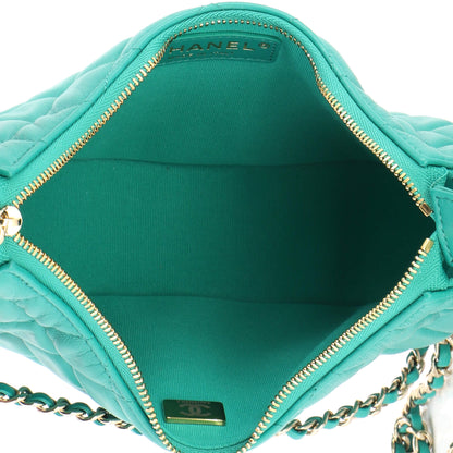 Chain Around Hook Hobo Quilted Lambskin Small