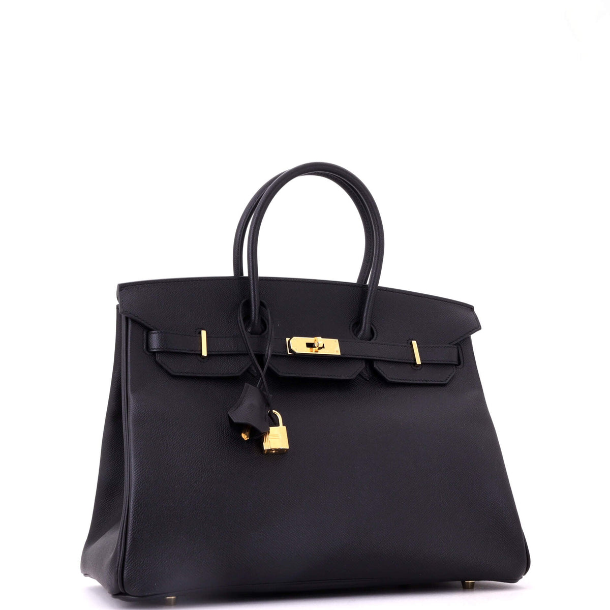 Birkin Handbag Noir Epsom with Gold Hardware 35