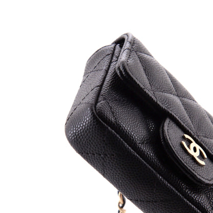Classic Flap Chain Belt Bag Quilted Caviar Mini