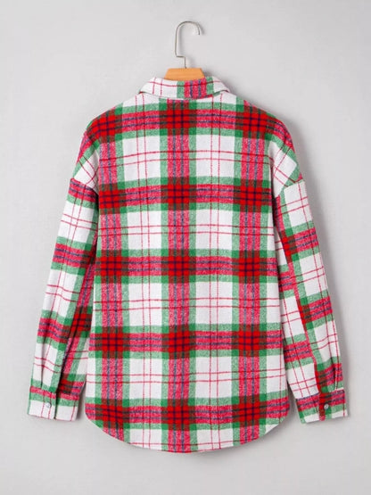 Plaid Button-Down Long Sleeve Shacket