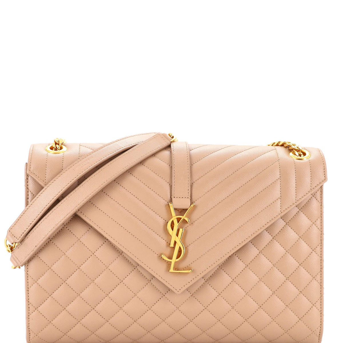 Classic Monogram Envelope Satchel Mixed Matelasse Leather Large