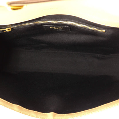 Classic Monogram Envelope Satchel Mixed Matelasse Leather Large