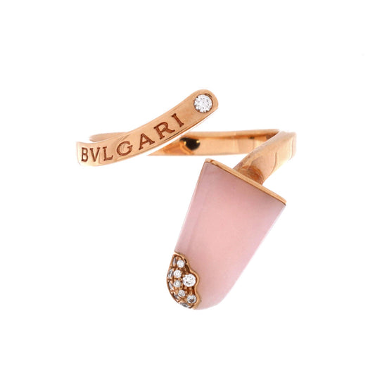 Gelati Ring 18K Rose Gold with Pink Opal and Diamonds