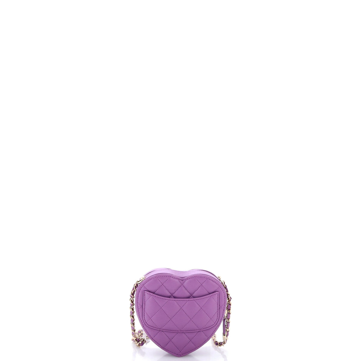 CC in Love Heart Clutch with Chain Quilted Lambskin