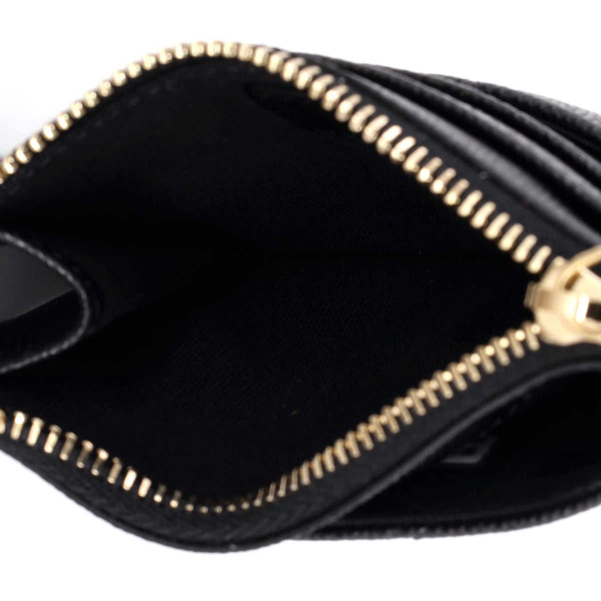 Crystal CC Square Zip Card Holder Wallet Quilted Caviar