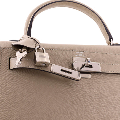 Kelly Handbag Trench Epsom with Palladium Hardware 28