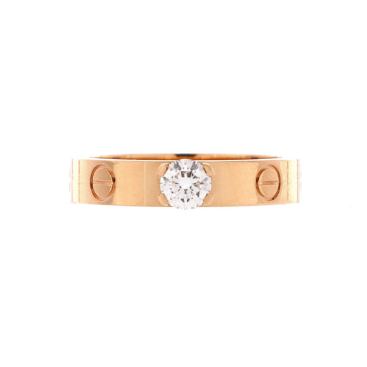 LOVE Solitaire Ring 18K Rose Gold and Diamond 0.23CT
