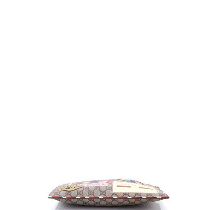 Courrier Pouch GG Coated Canvas with Applique