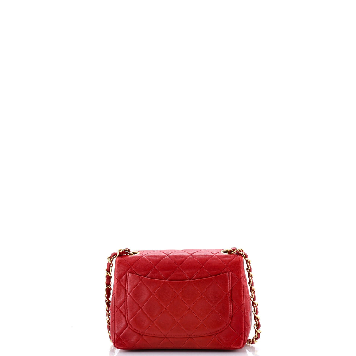 Vintage Square Classic Single Flap Bag Quilted Lambskin Mini