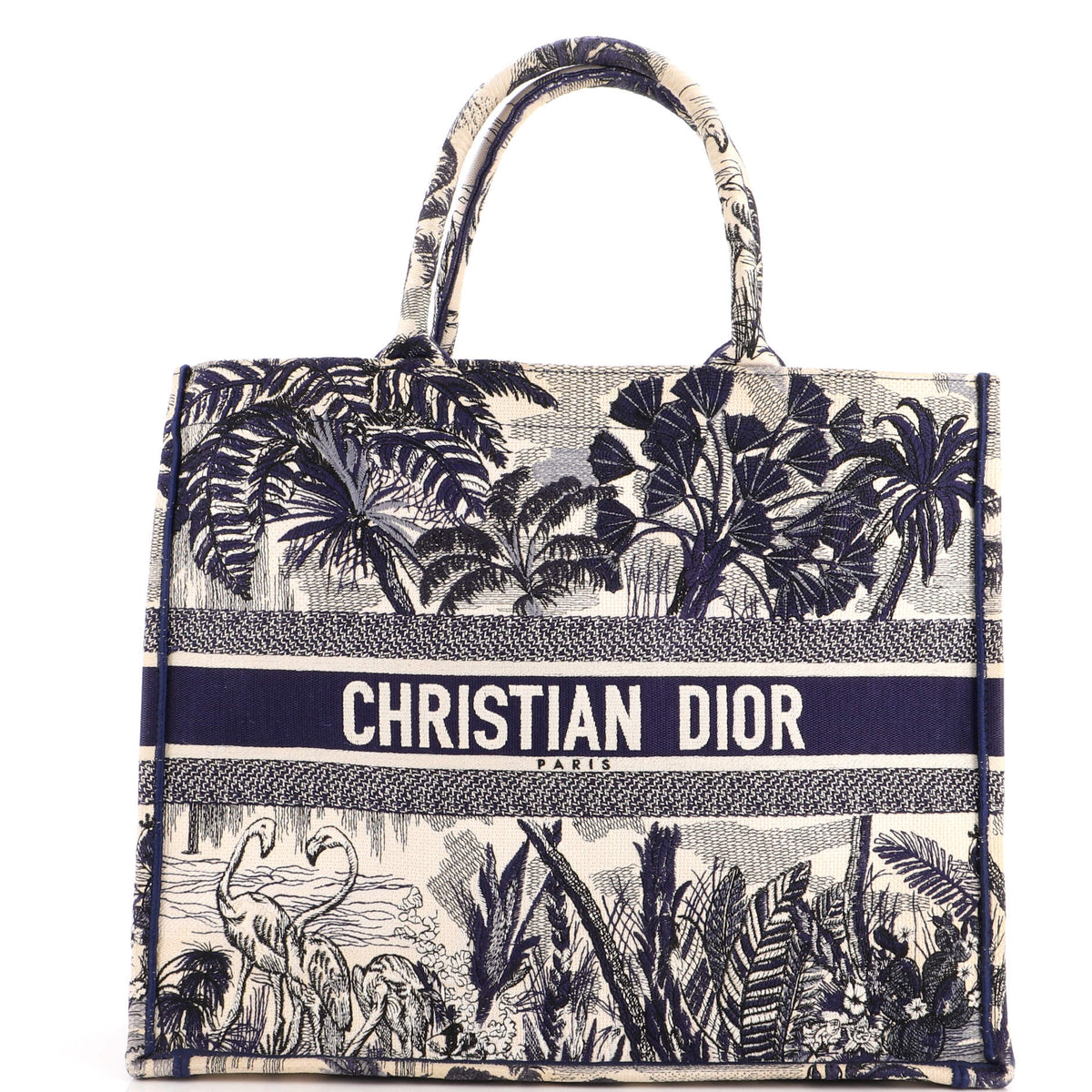 Book Tote Embroidered Canvas Large