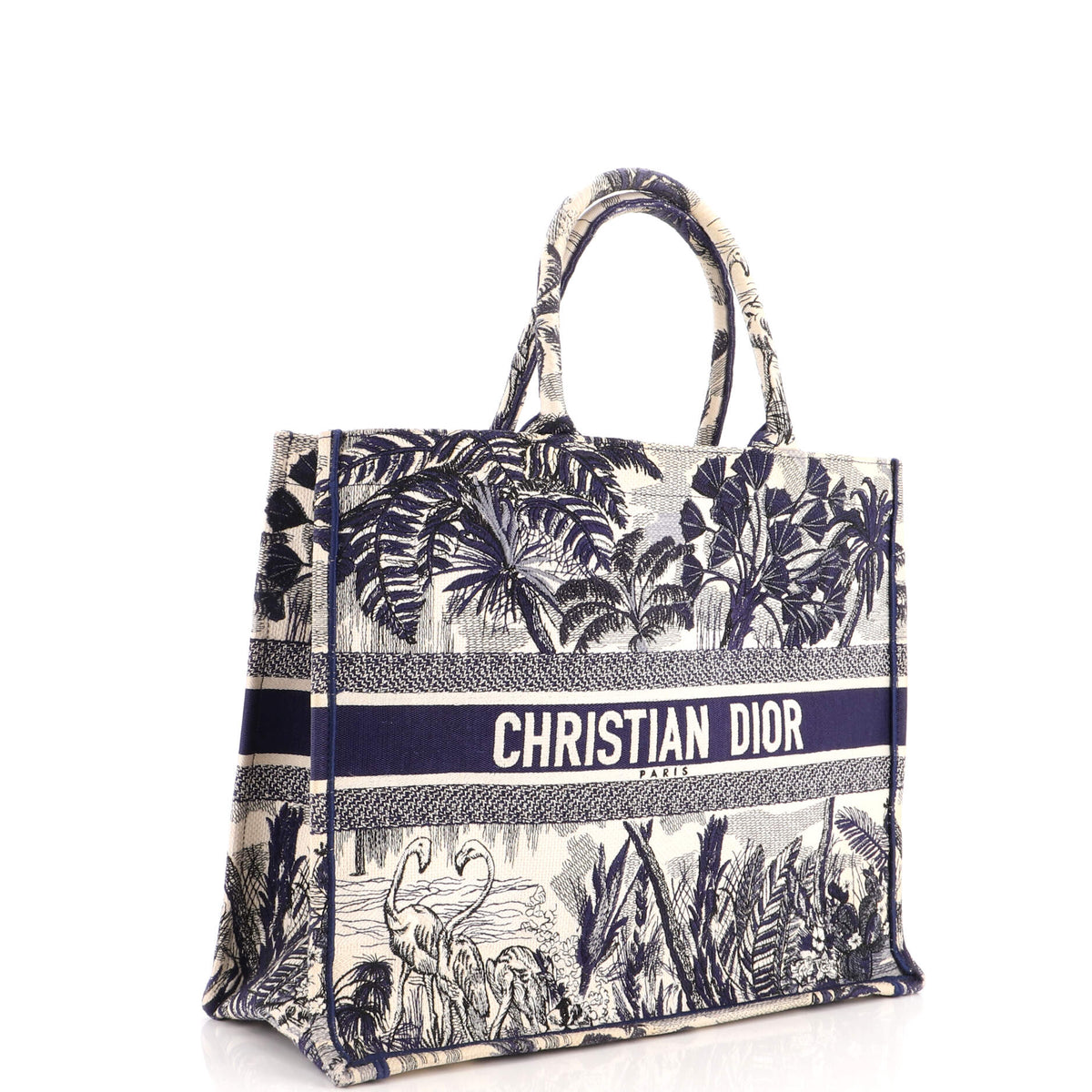 Book Tote Embroidered Canvas Large