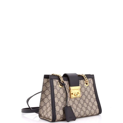 Padlock Chain Tote GG Coated Canvas with Leather Small