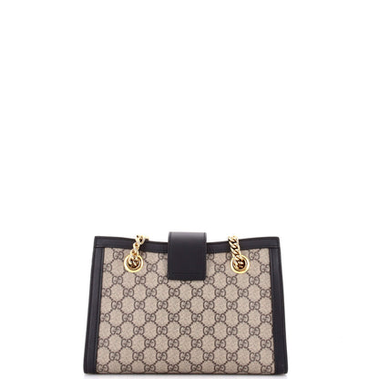 Padlock Chain Tote GG Coated Canvas with Leather Small