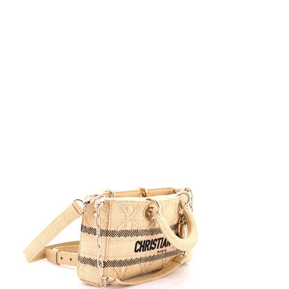 Lady D-Joy Bag Cannage Embroidered Raffia Medium
