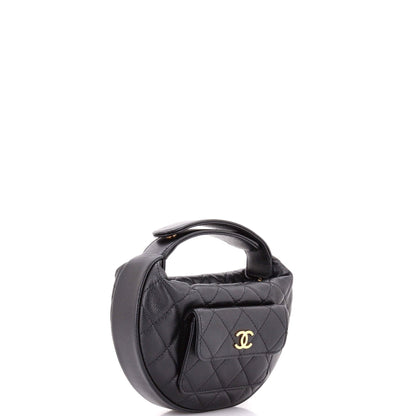 Polly Pocket Pouch Hobo Quilted Caviar Mini