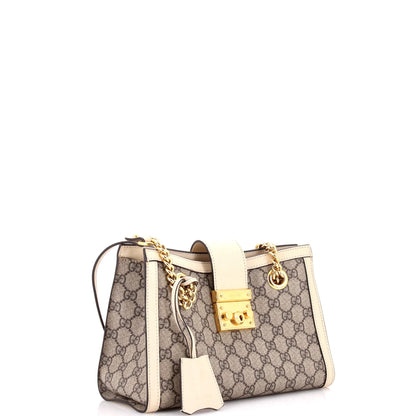 Padlock Chain Tote GG Coated Canvas with Leather Small