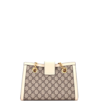 Padlock Chain Tote GG Coated Canvas with Leather Small