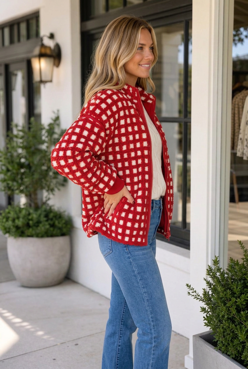 Threaded Pear Isabelle Up Long Sleeve Jacket