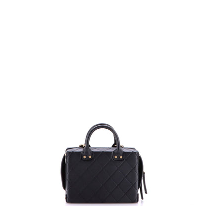 CC Square Convertible Vanity Case Quilted Calfskin Small