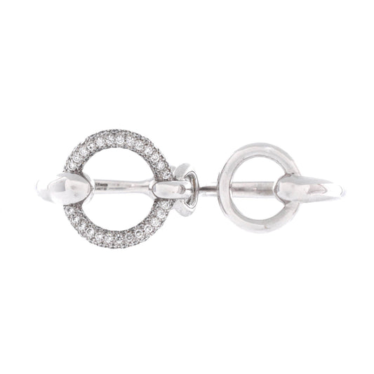 Filet d'Or Double Ring 18K White Gold with Diamonds Large