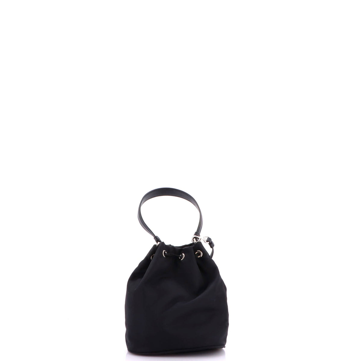 Top Handle Bucket Bag Bead Embellished Re-Nylon Mini