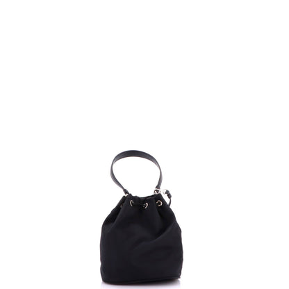 Top Handle Bucket Bag Bead Embellished Re-Nylon Mini