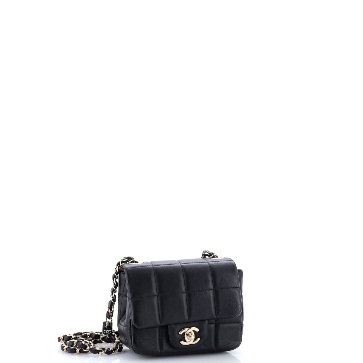 Monacoco Logo Blocks Square Flap Bag Quilted Lambskin with Resin Mini