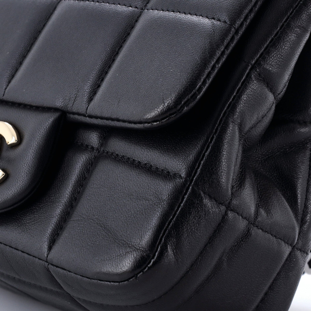 Monacoco Logo Blocks Square Flap Bag Quilted Lambskin with Resin Mini