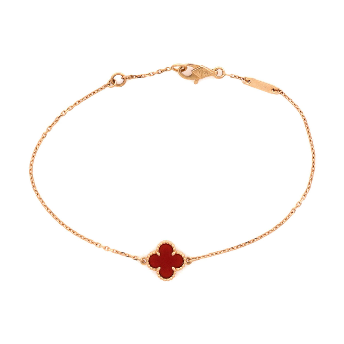 Sweet Alhambra Bracelet 18K Rose Gold and Carnelian