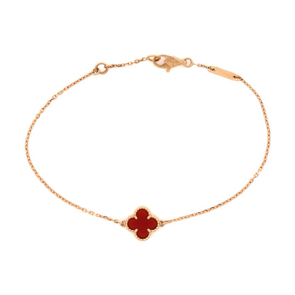 Sweet Alhambra Bracelet 18K Rose Gold and Carnelian