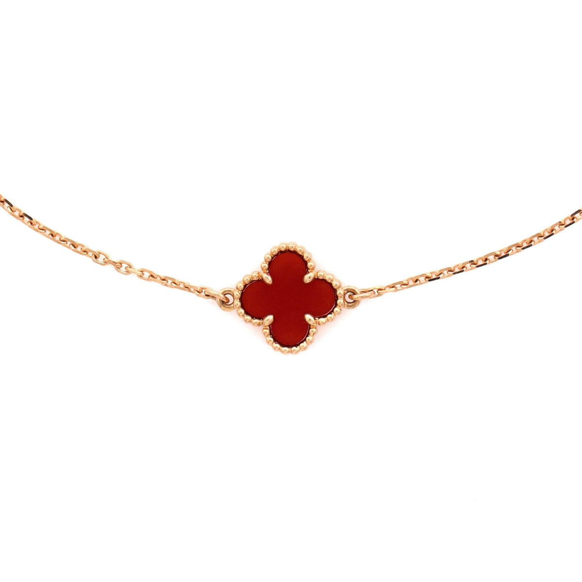 Sweet Alhambra Bracelet 18K Rose Gold and Carnelian