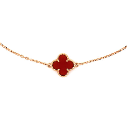Sweet Alhambra Bracelet 18K Rose Gold and Carnelian