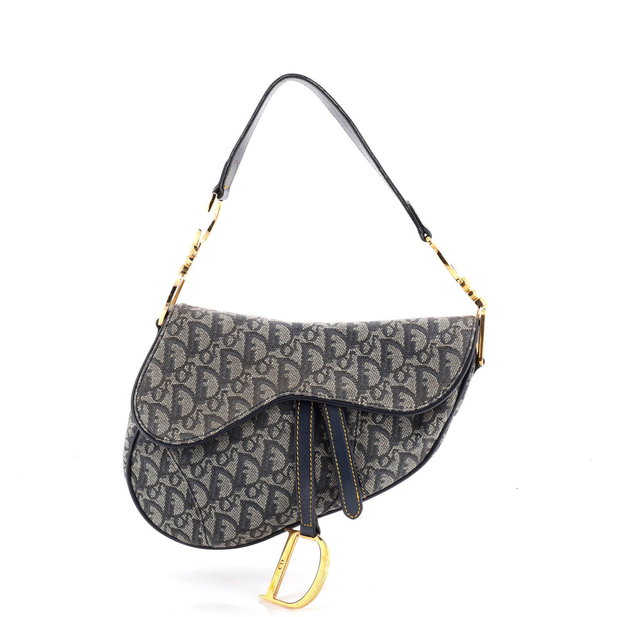 Vintage Saddle Bag Diorissimo Canvas Medium