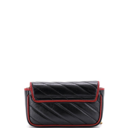 GG Marmont Flap Bag Diagonal Quilted Leather Super Mini