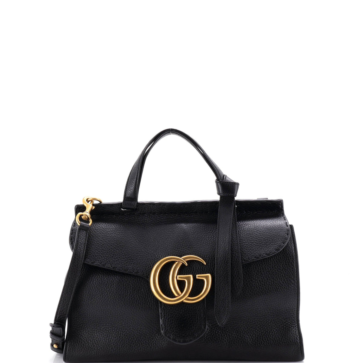 GG Marmont Top Handle Bag Leather Small