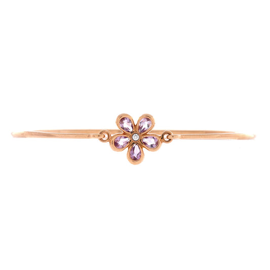 Sparklers Flower Hook Bracelet 18K Rose Gold with Amethyst and Diamond