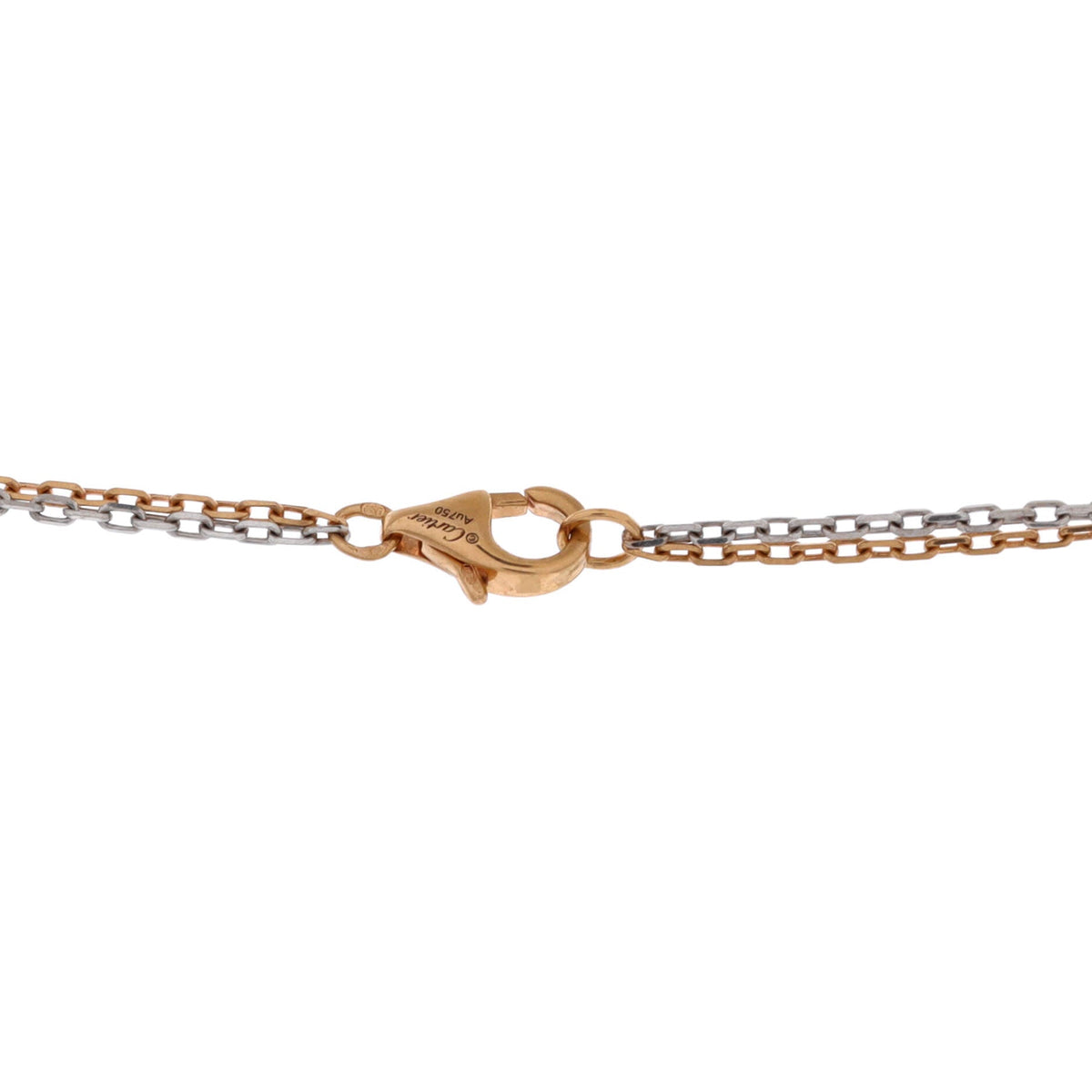 Love 3 Ring Pendant Necklace 18K Rose Gold and 18K White Gold with 6 Diamonds