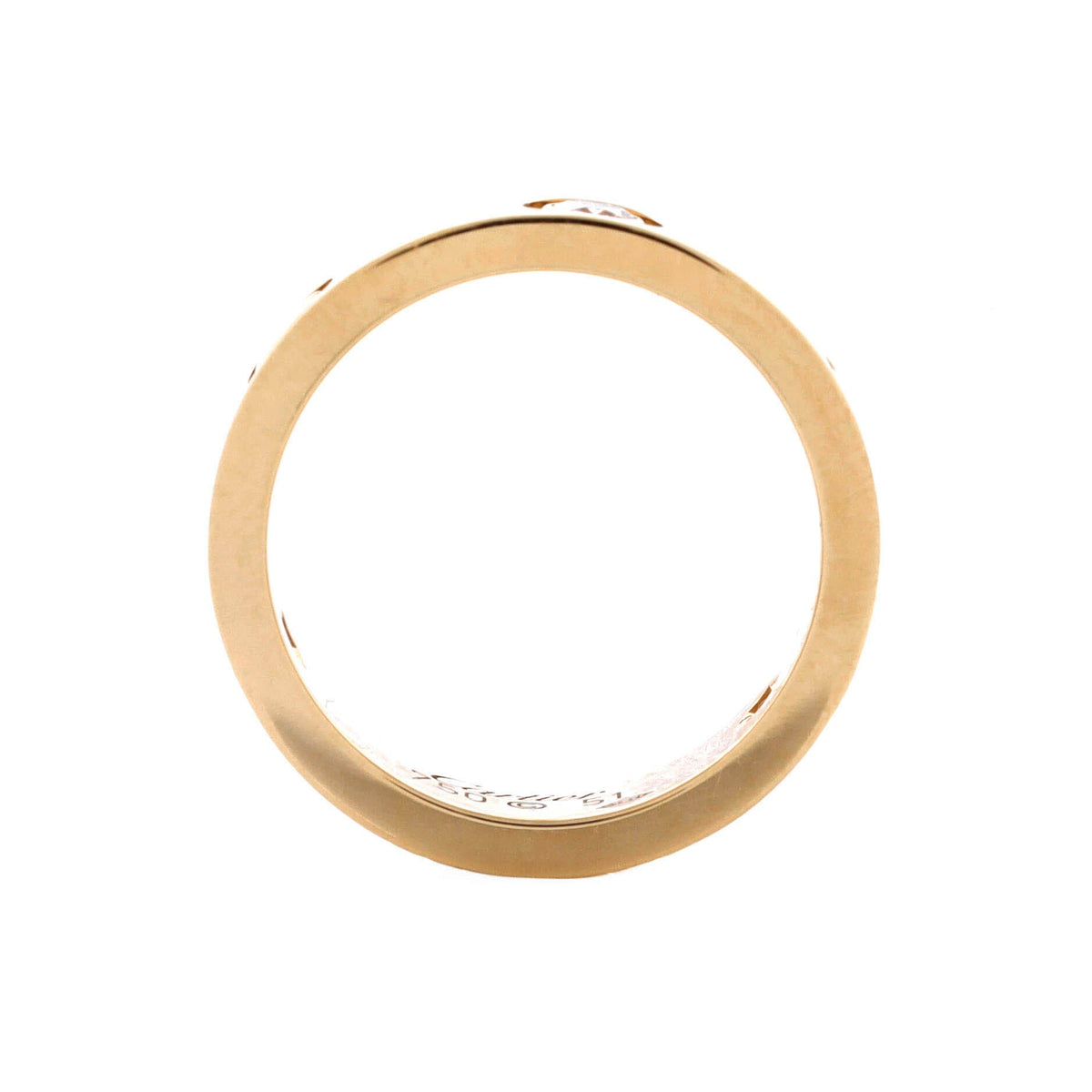 Love 3 Diamonds Band Ring 18K Yellow Gold with Diamonds