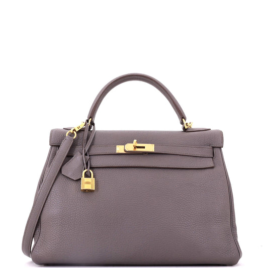 Kelly Handbag Etain Togo with Gold Hardware 32