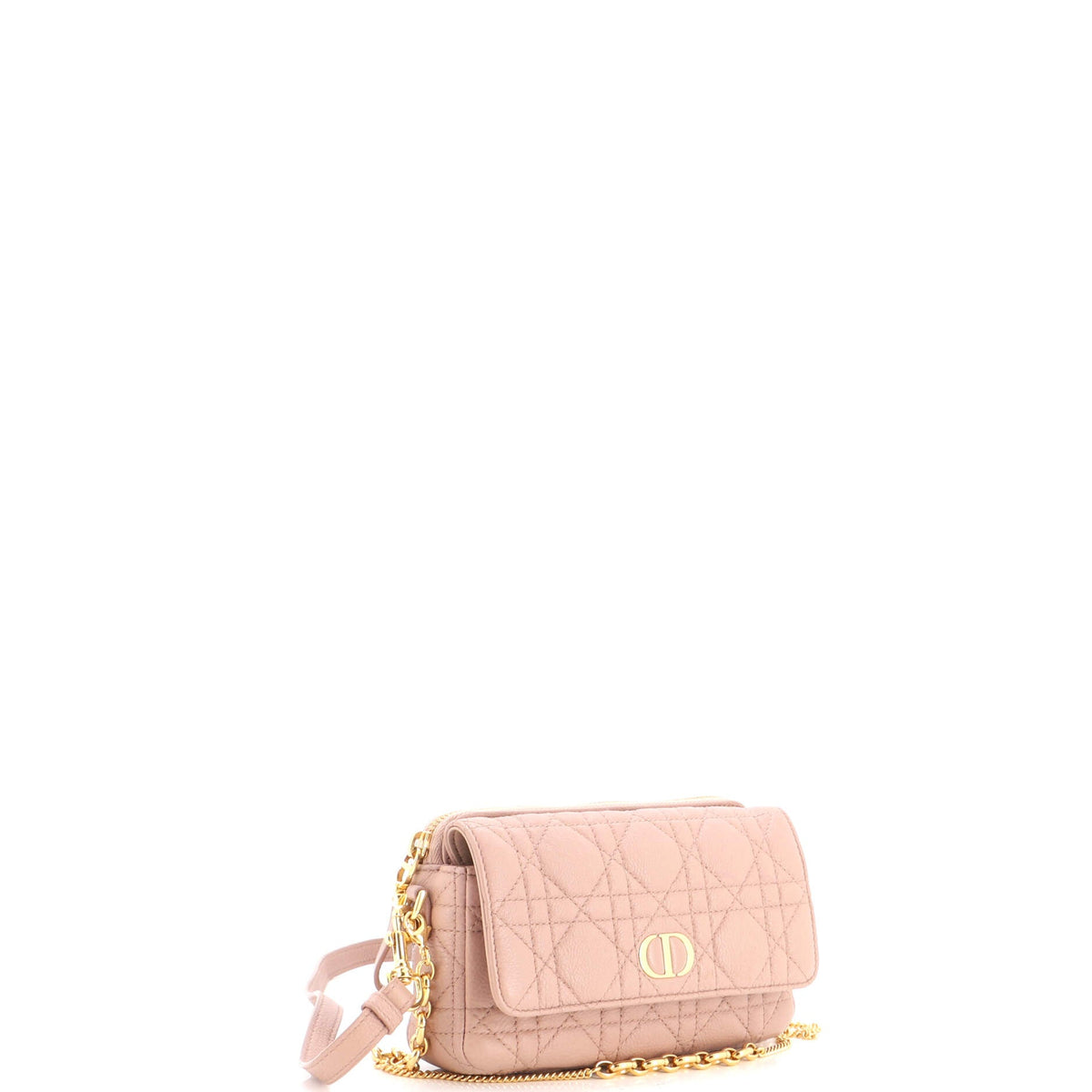Caro Flap Double Pouch Crossbody Bag Cannage Quilt Calfskin