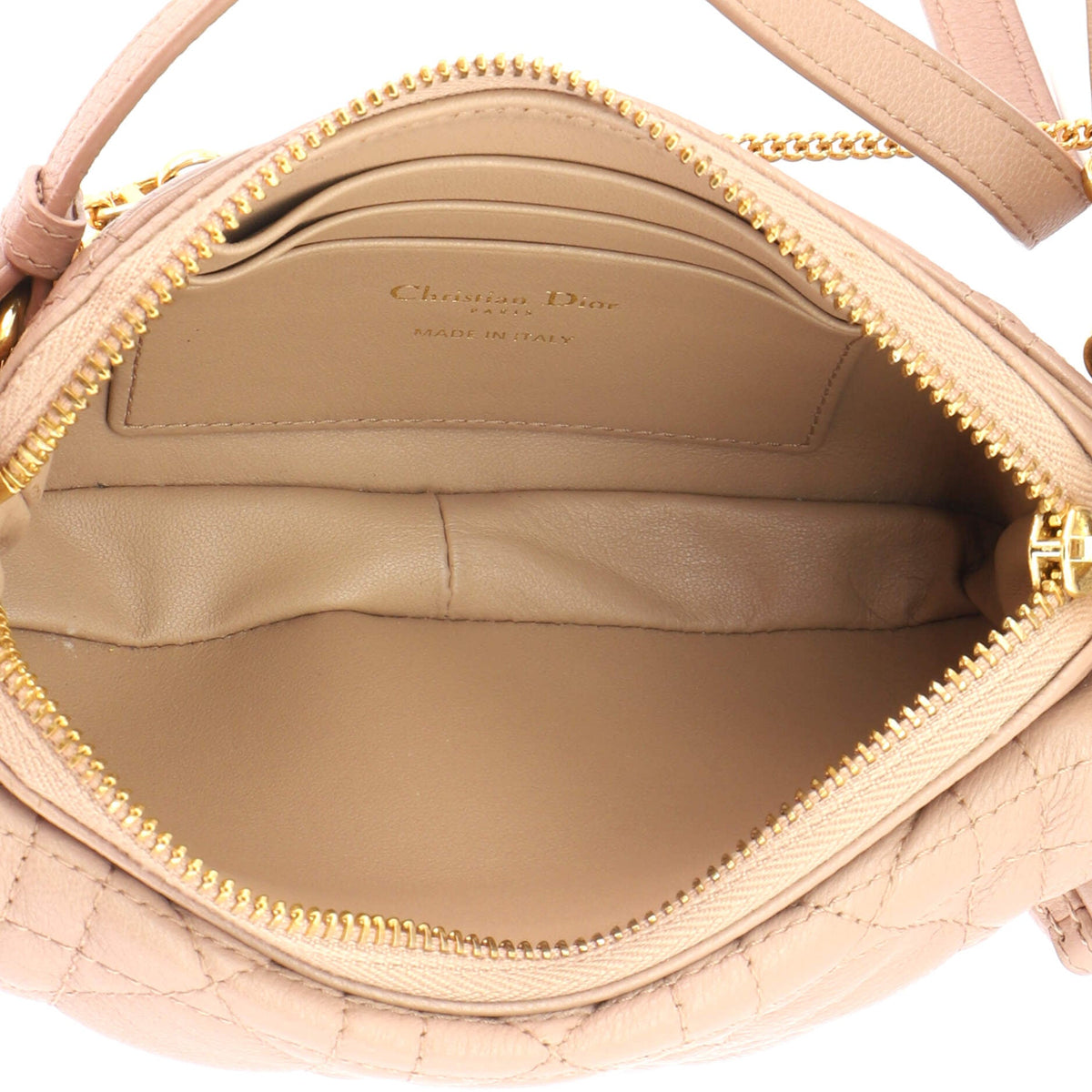 Caro Flap Double Pouch Crossbody Bag Cannage Quilt Calfskin