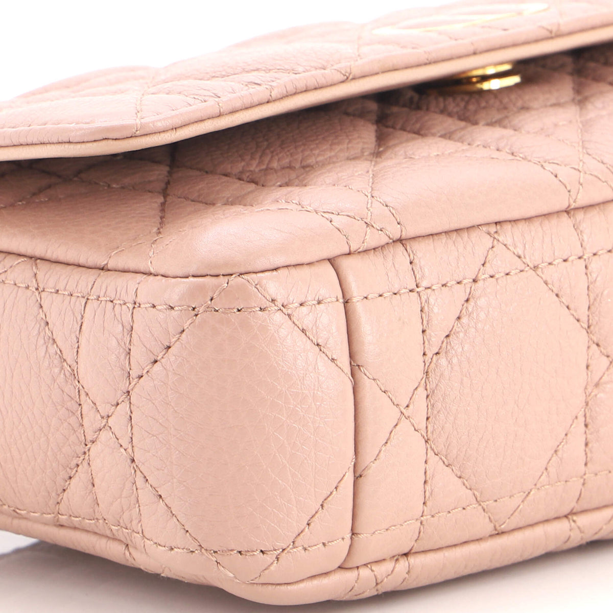 Caro Flap Double Pouch Crossbody Bag Cannage Quilt Calfskin