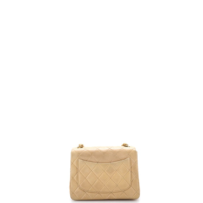 Vintage Square Classic Single Flap Bag Quilted Lambskin Mini