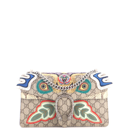 Dionysus Bag Embroidered GG Coated Canvas with Python Small