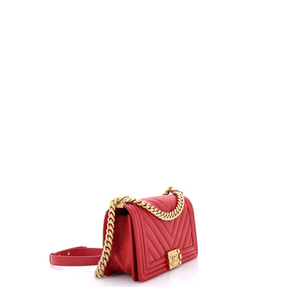 Boy Flap Bag Chevron Caviar Old Medium