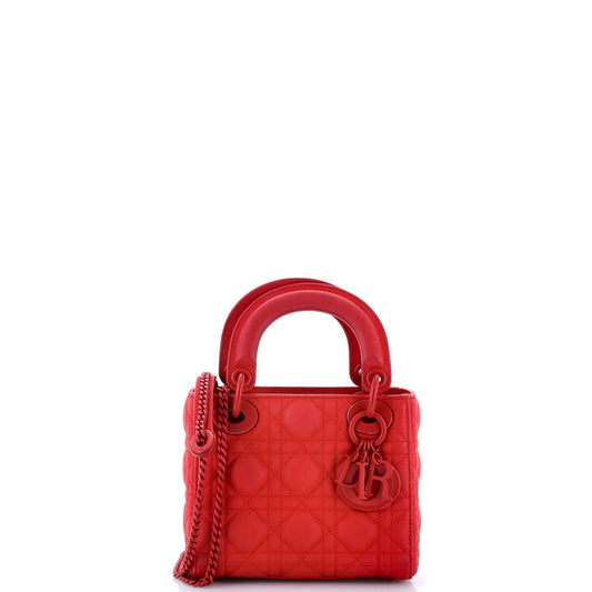 Ultra Matte Lady Dior Chain Bag Cannage Quilt Calfskin Mini