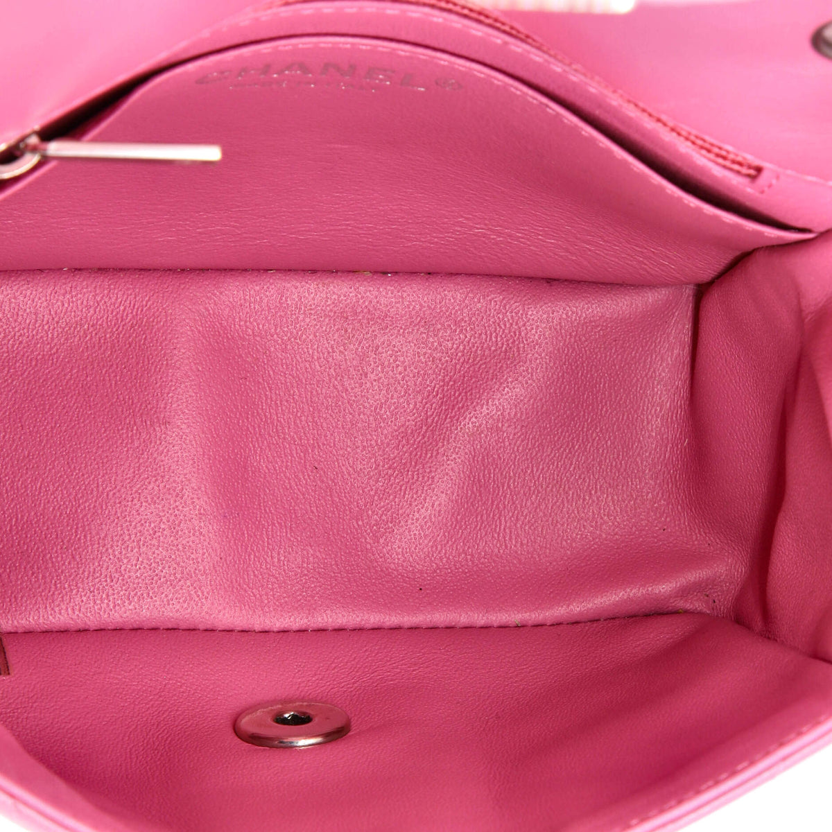Square Classic Single Flap Bag Chevron Lambskin Mini