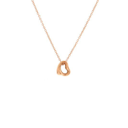 Elsa Peretti Open Heart Pendant Necklace 18K Rose Gold 7mm