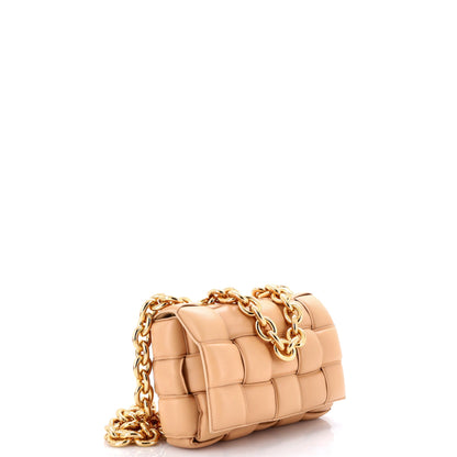 Cassette Chain Crossbody Bag Padded Maxi Intrecciato Leather