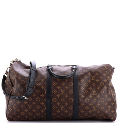 Keepall Bandouliere Bag Macassar Monogram Canvas 55